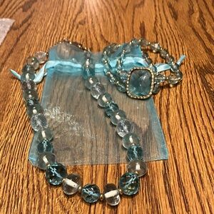 Elegant Blue and Gold Women's Jewelry Set